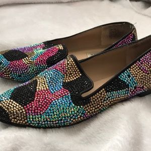 STEVE MADDEN concord multi colored sparkle flats